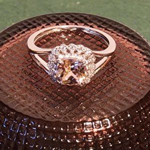 Avon Sterling Silver Fancy Pink CZ Ring